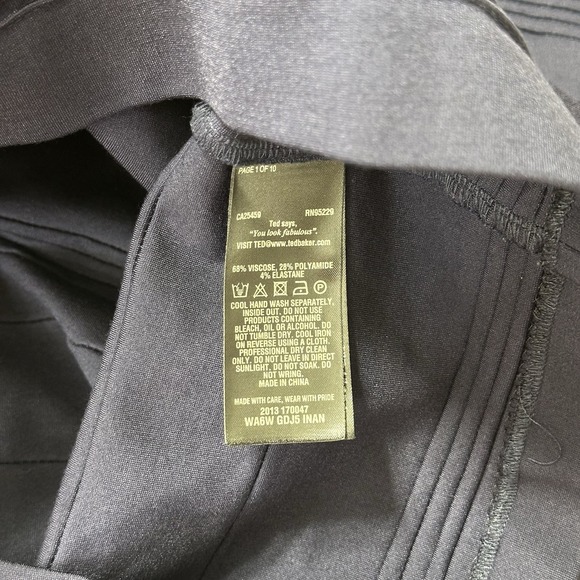 Ted Baker London Textured Off Shoulder Navy Bodycon Dress Size 3 US Size 8 - Picture 8 of 10